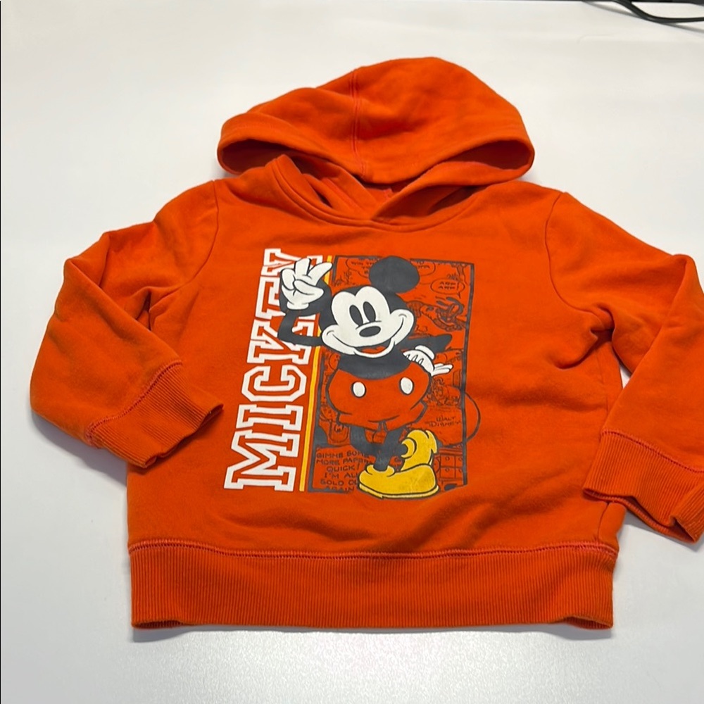 Disney Orange Mickey Mouse Sweatshirt Hoodie